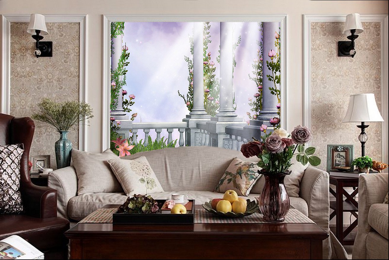 Flowers And Pillars Wallpaper AJ Wallpaper