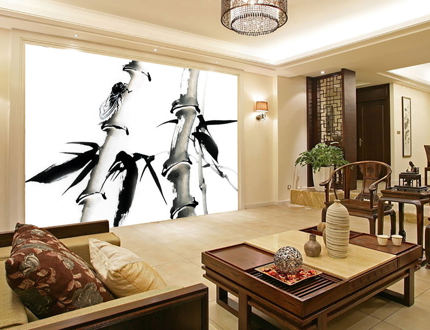 Cicada And Bamboos Wallpaper AJ Wallpaper