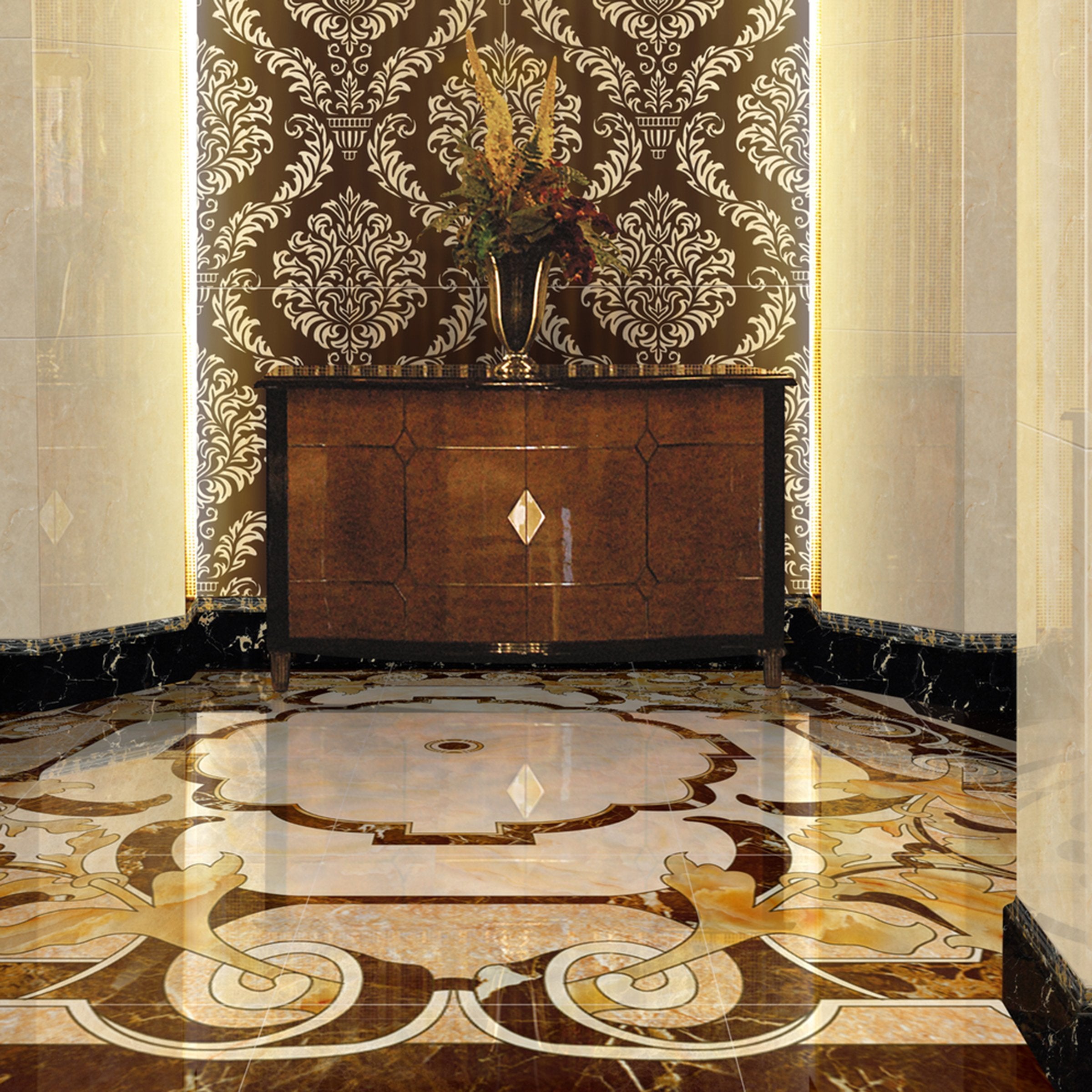 3D Golden Trumpet WG327 Floor Mural Wallpaper AJ Wallpaper 2
