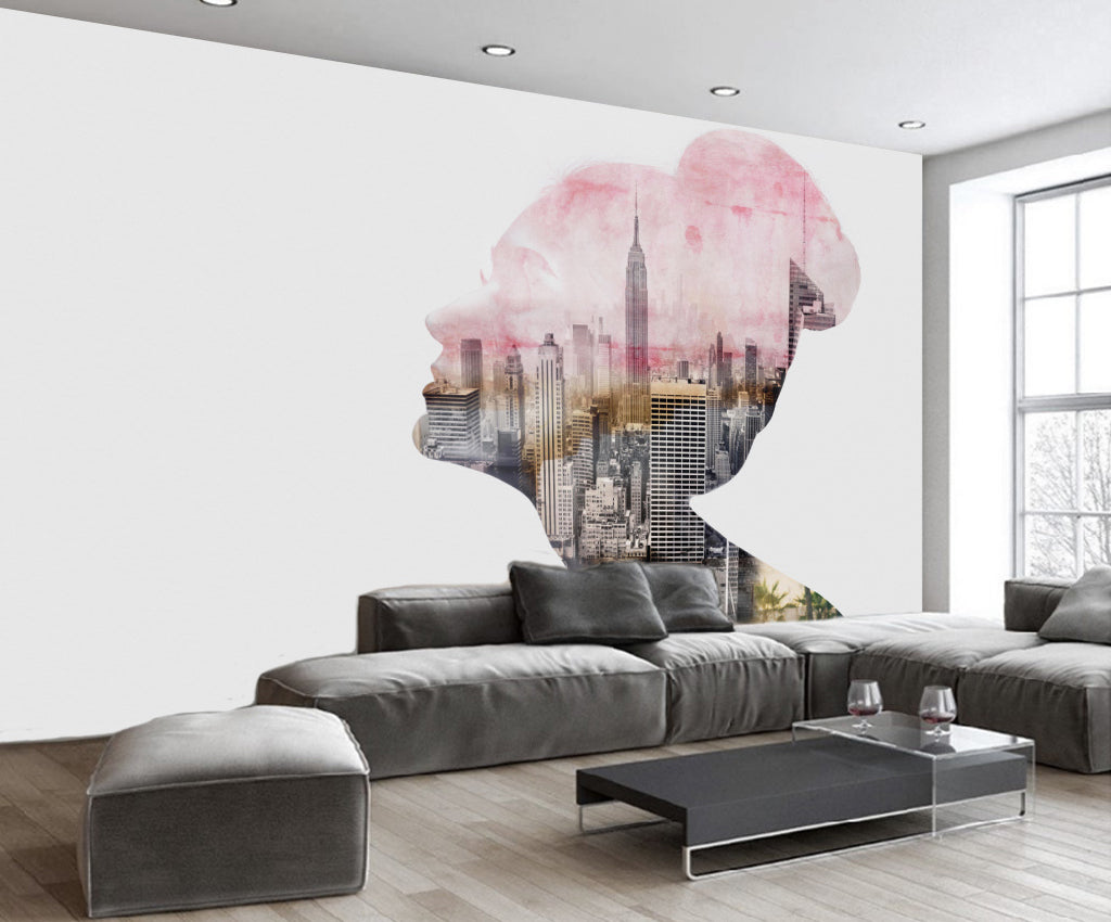 3D Woman City WG151 Wall Murals