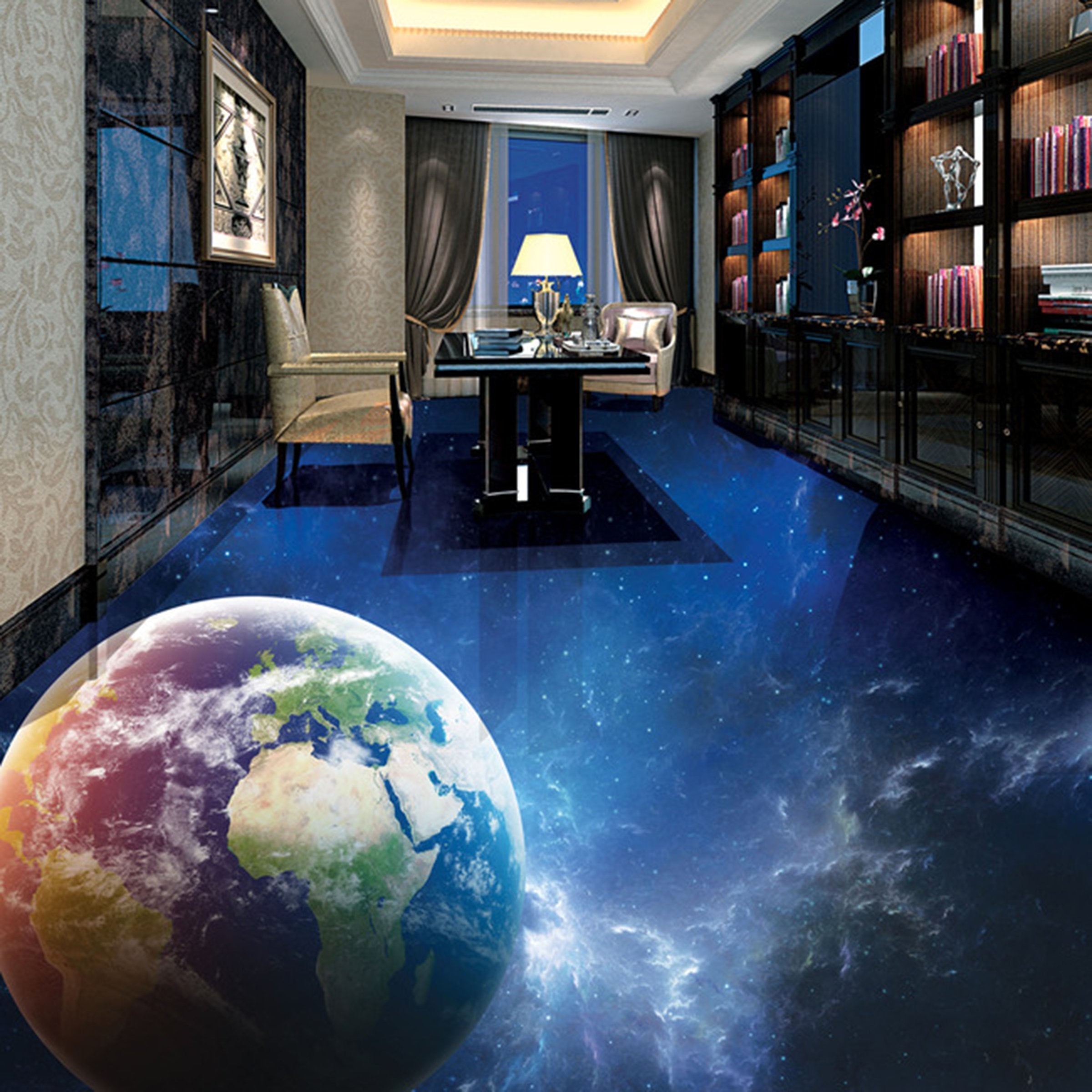 3D Blue Planet WG296 Floor Mural Wallpaper AJ Wallpaper 2