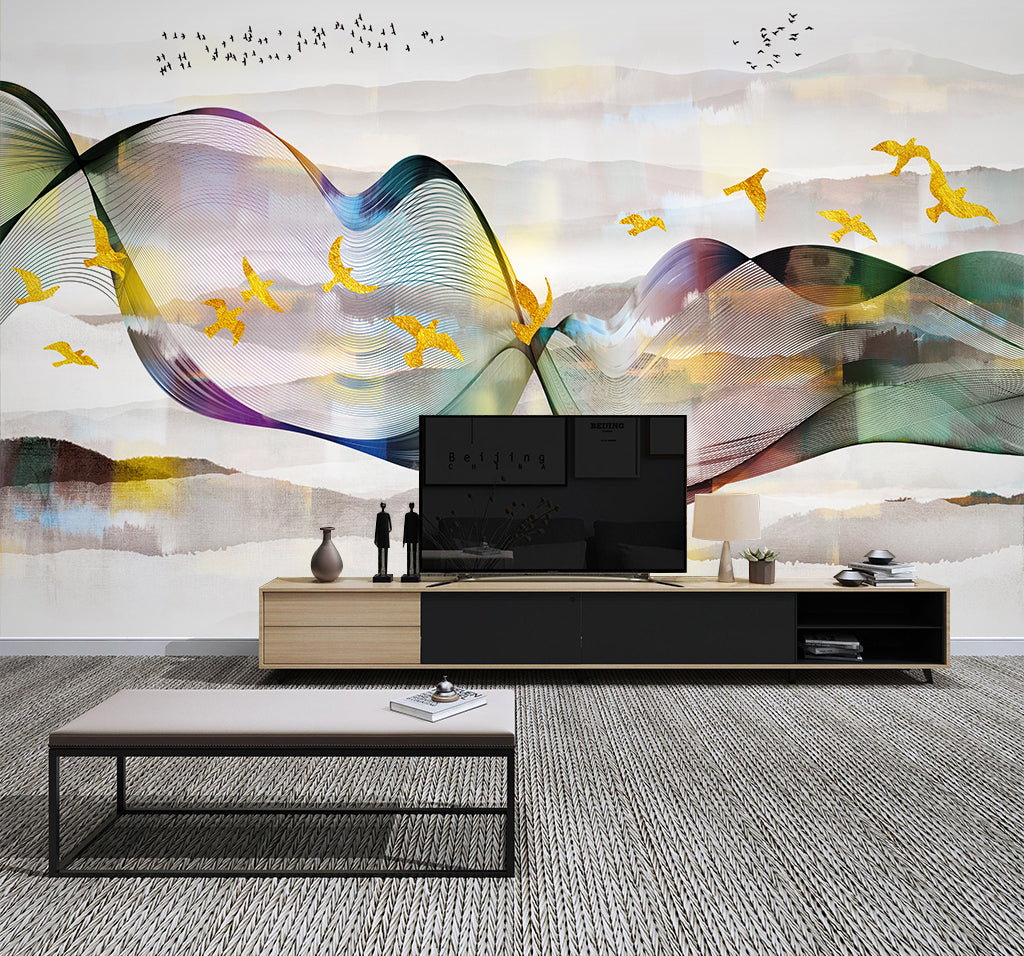 3D Golden Pigeon WG050 Wall Murals