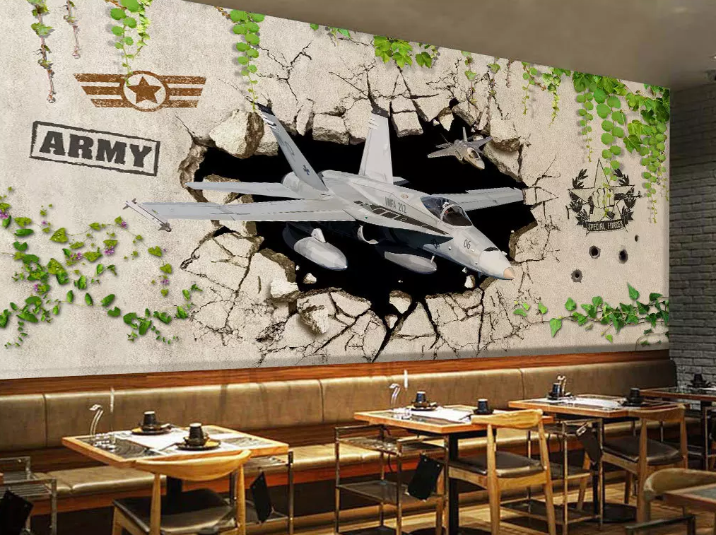 3D Broken Wall Plane 361 Wallpaper AJ Wallpaper 2