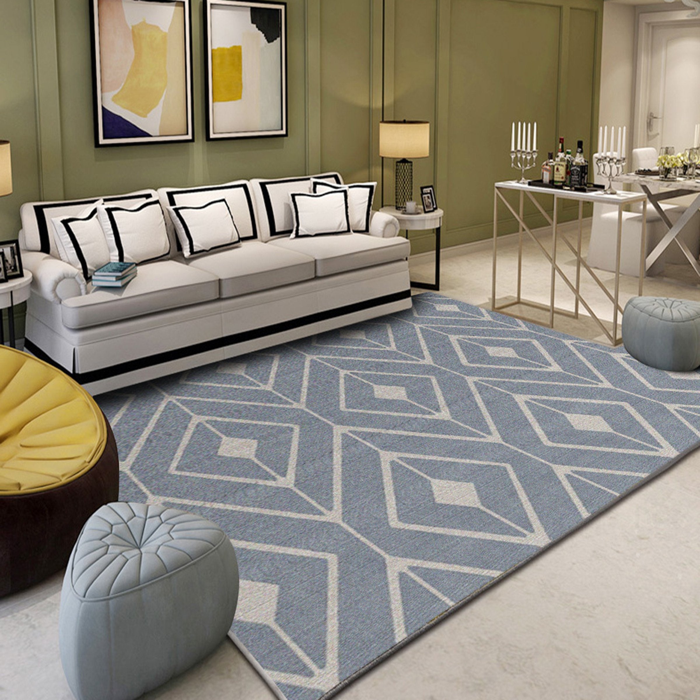 3D Golden Diamond WG068 Non Slip Rug Mat Mat AJ Creativity Home