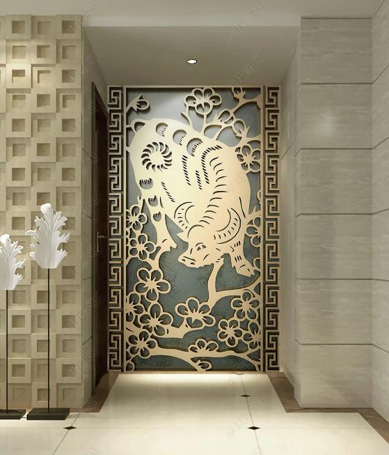 3D Golden Cow WC285 Wall Murals