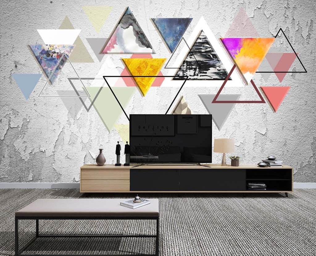 3D Colored Triangle WG470 Wall Murals