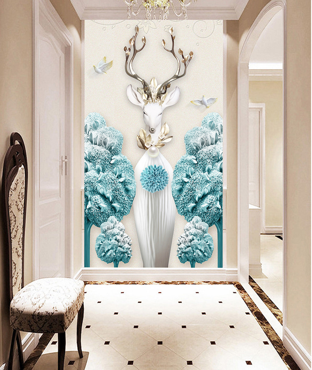 3D Pearl Deer WG110 Wall Murals