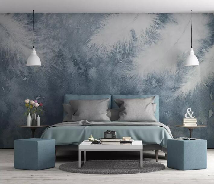 3D White Feather WG29 Wall Murals Wallpaper AJ Wallpaper 2