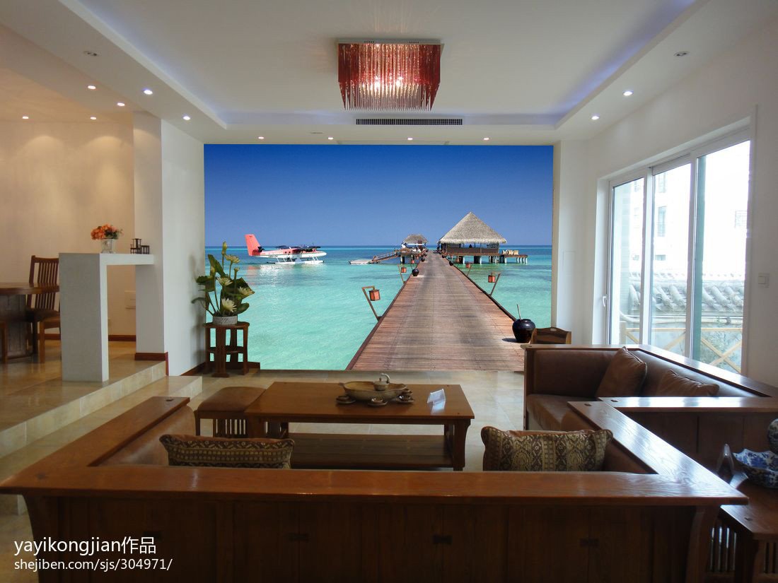 Sea Wooden Bridge Wallpaper AJ Wallpaper