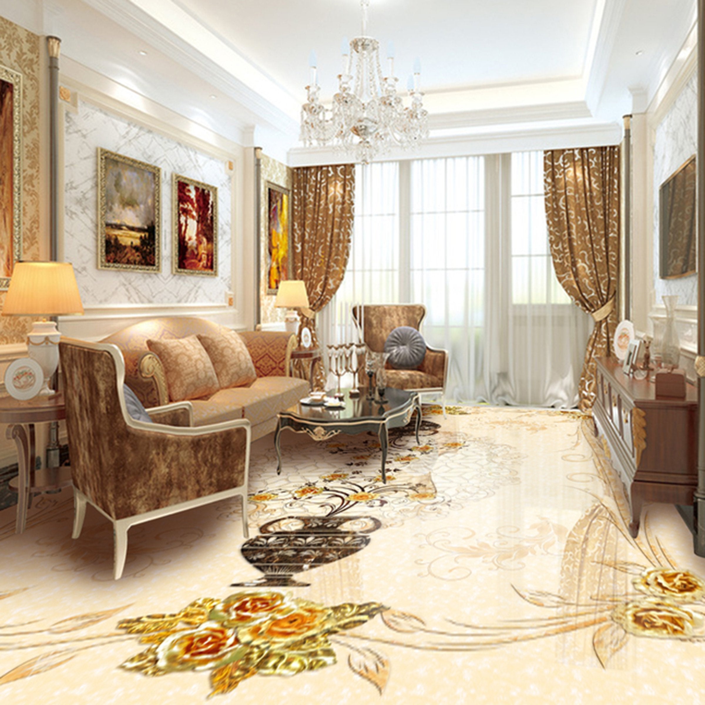 3D Black Vase WG289 Floor Mural Wallpaper AJ Wallpaper 2