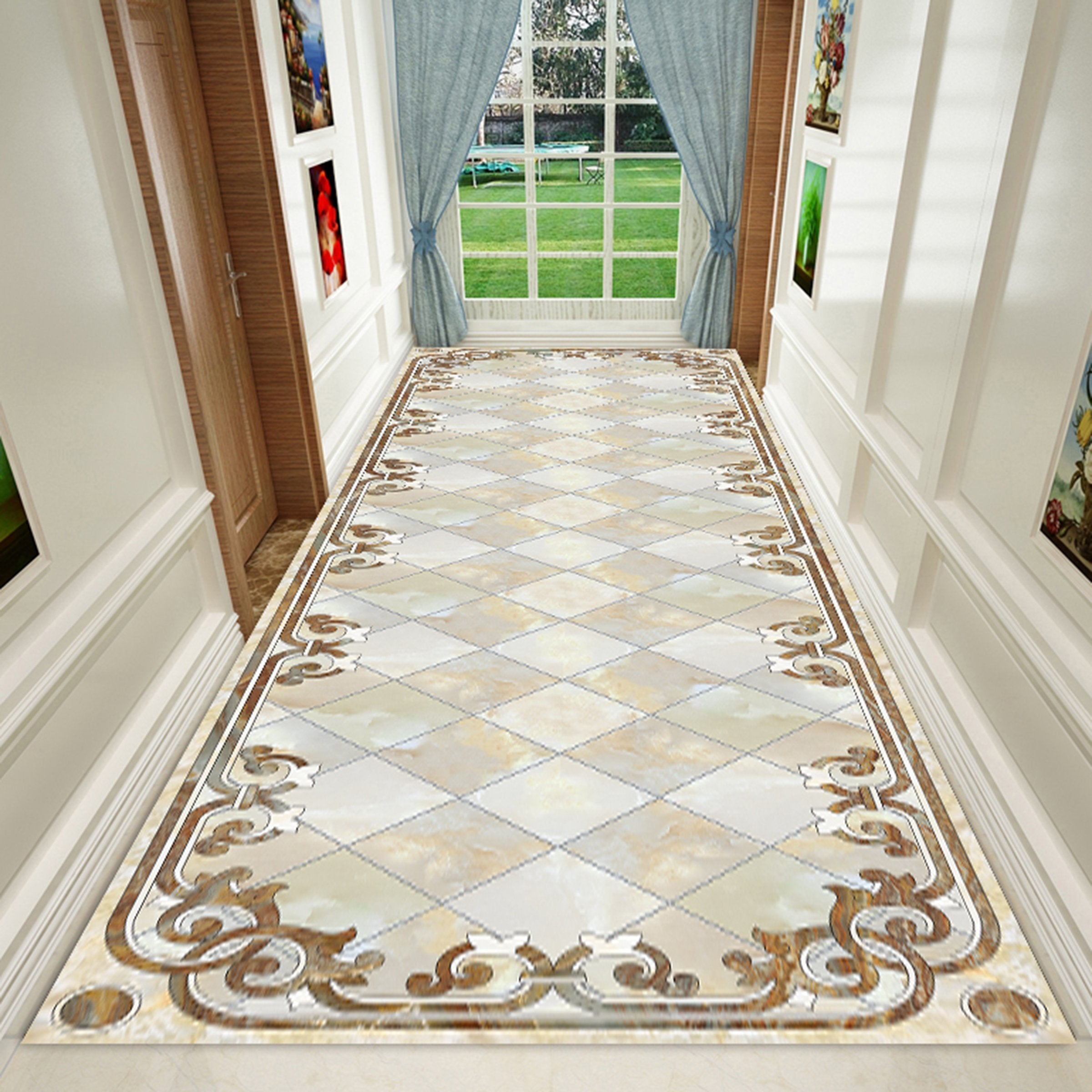 3D Colored Diamond Lace WG196 Floor Mural Wallpaper AJ Wallpaper 2