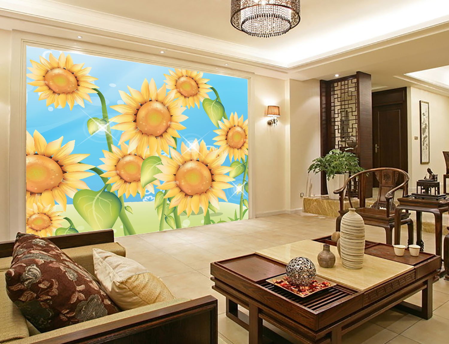 Shining Sunflowers Wallpaper AJ Wallpaper