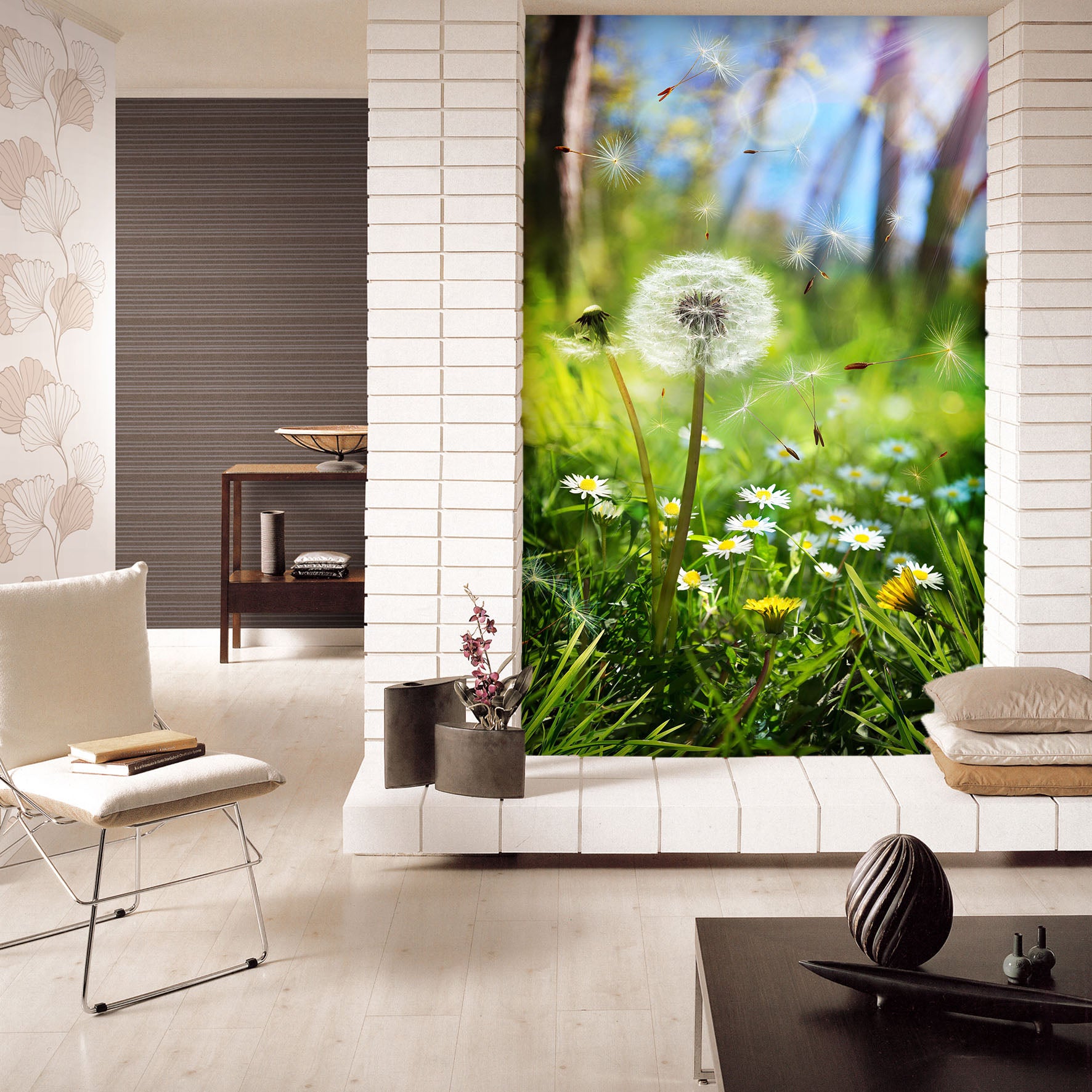 3D Dandelion Grass 071 Wall Murals