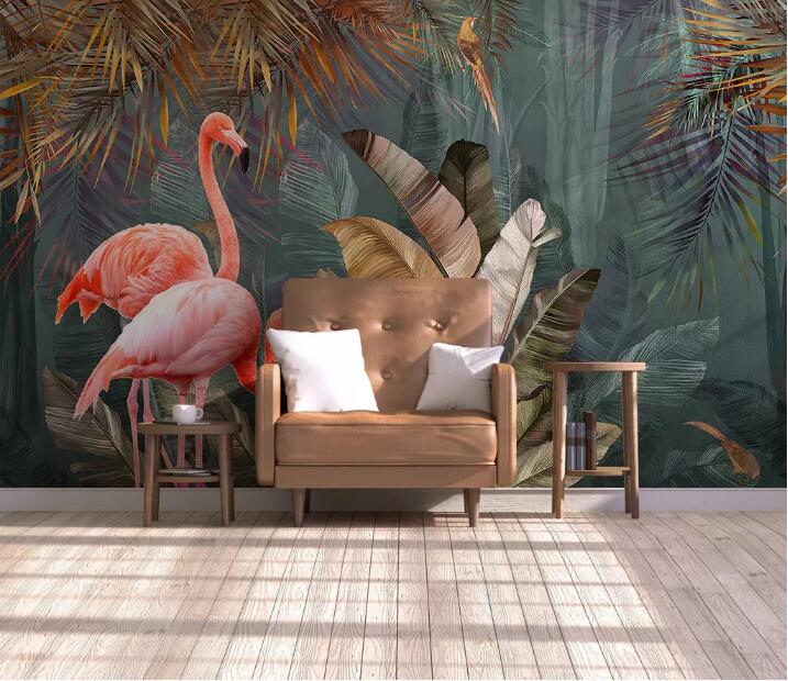 3D Grass Flamingo WG1132 Wall Murals