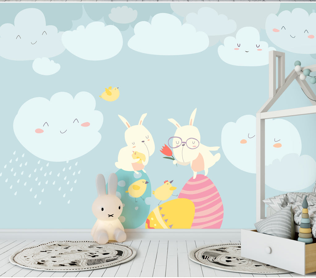 3D Rabbit Chicken WG401 Wall Murals