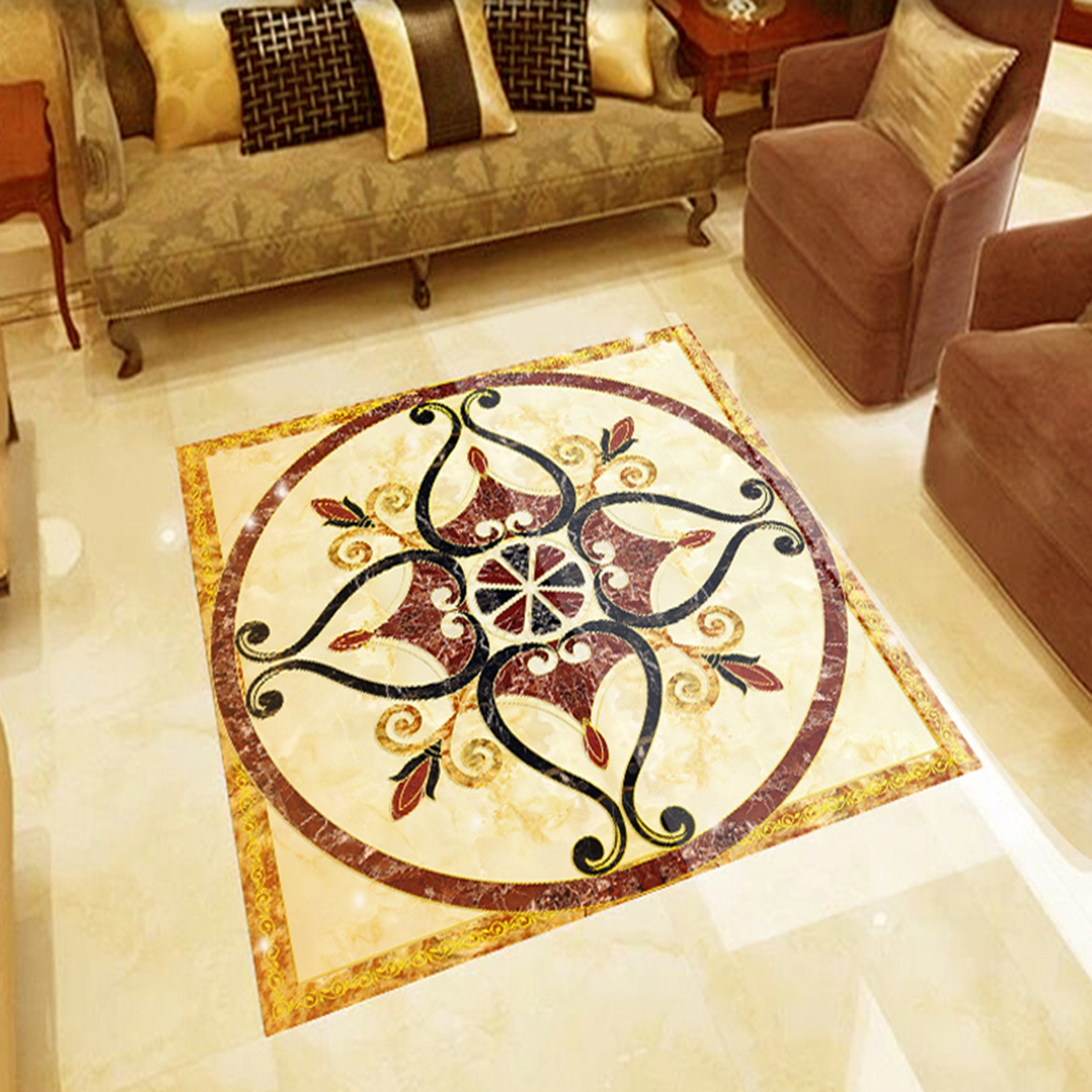 3D Marble Heart Pattern WG388 Floor Mural Wallpaper AJ Wallpaper 2