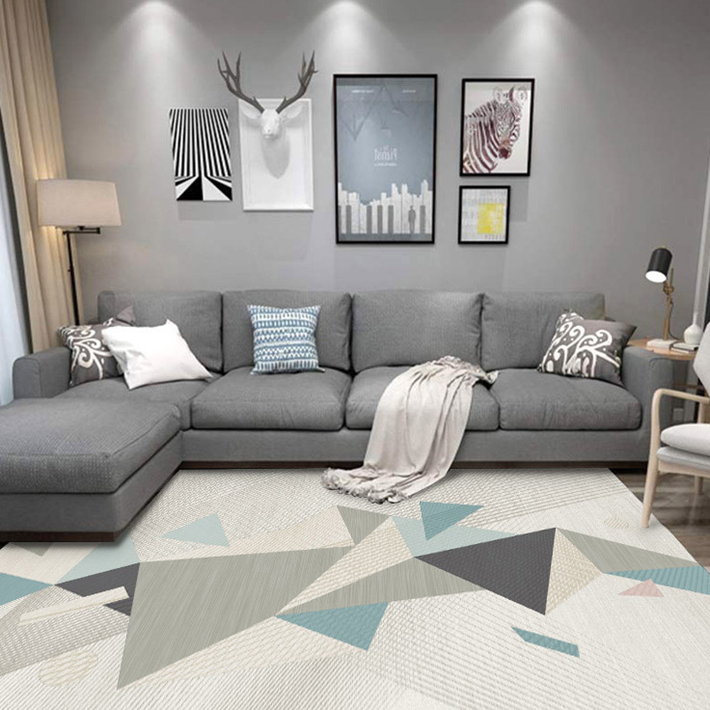 3D Color Geometry WG302 Non Slip Rug Mat Mat AJ Creativity Home