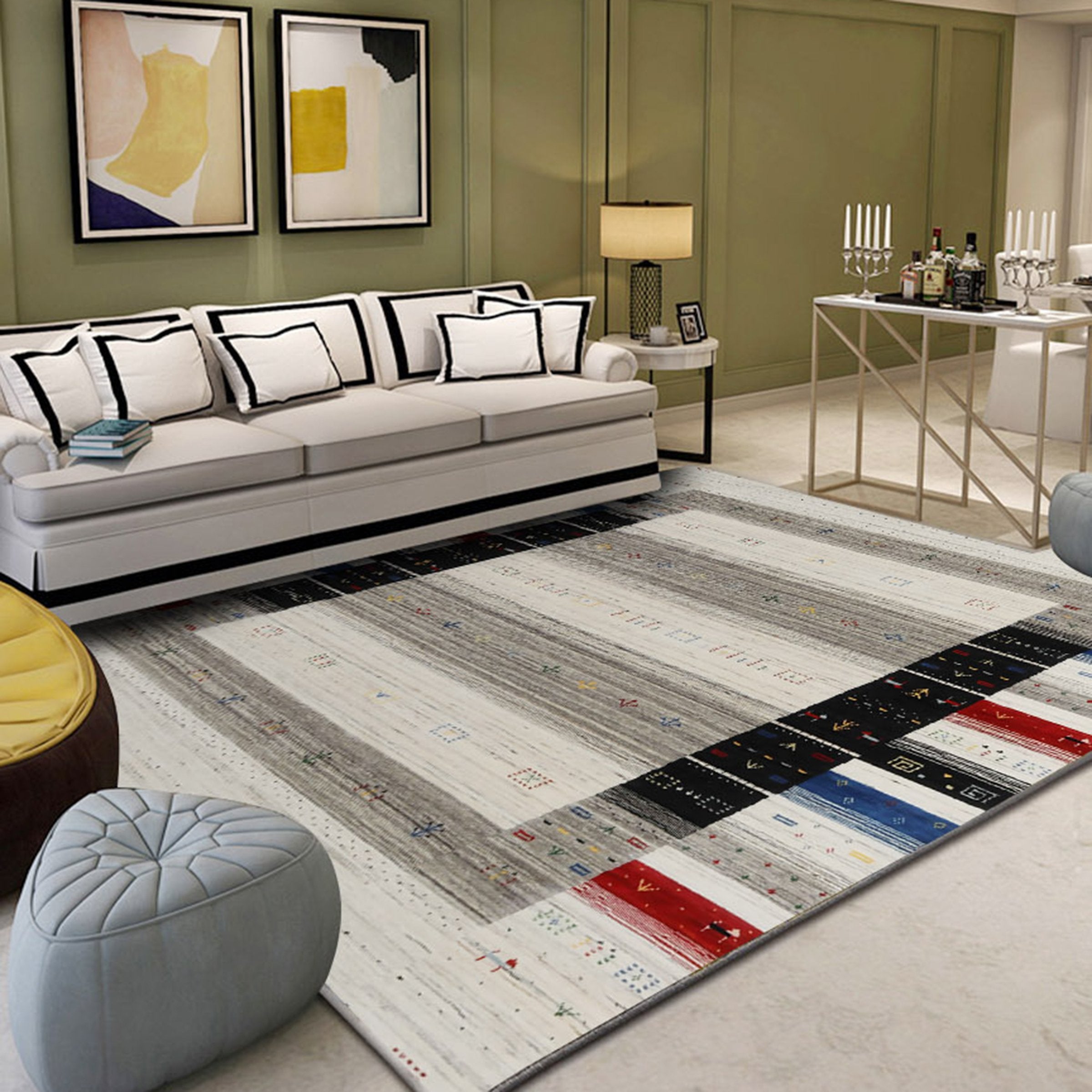 3D Colored Lines WG564 Non Slip Rug Mat Mat AJ Creativity Home