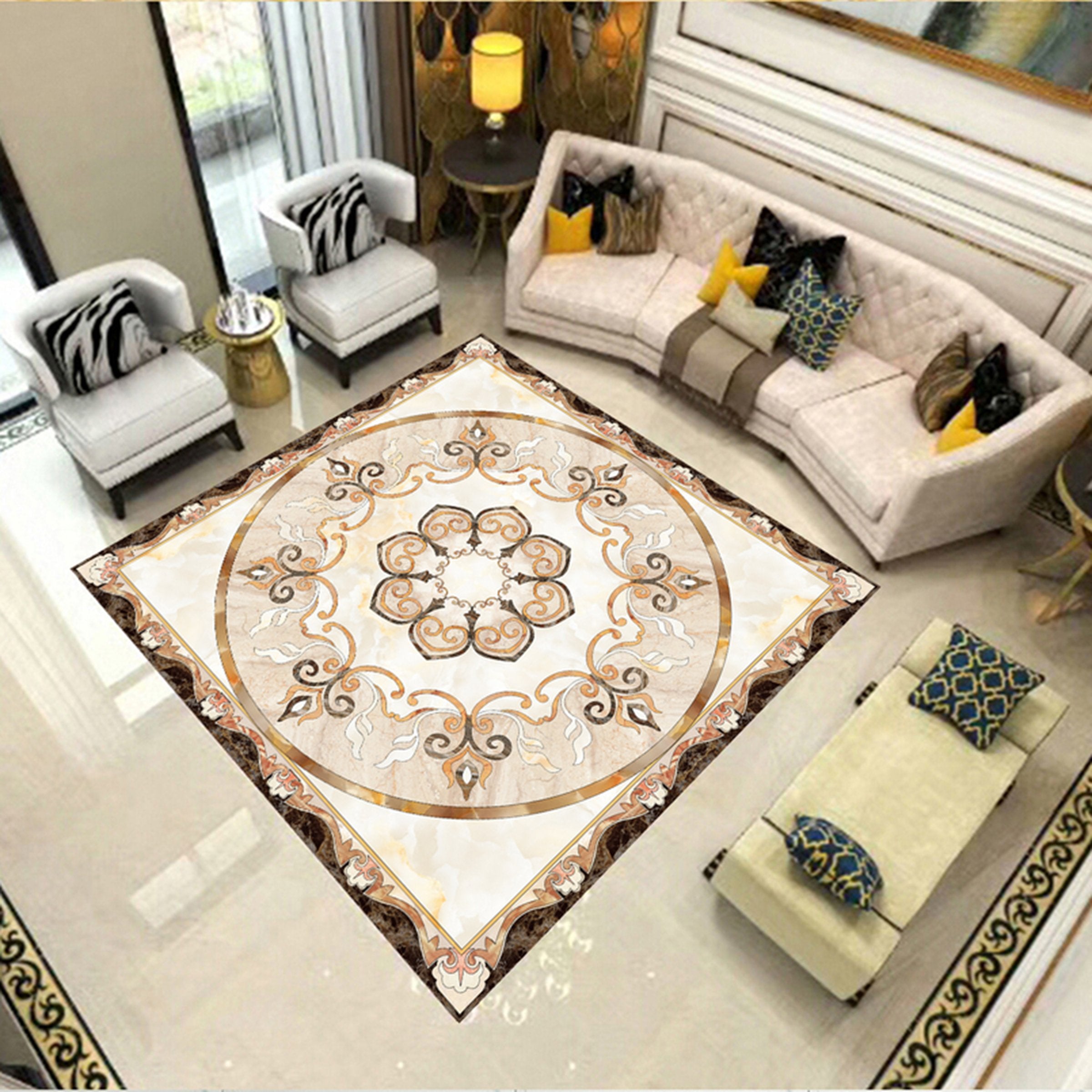 3D Yellow Flower Petals WG597 Floor Mural Wallpaper AJ Wallpaper 2