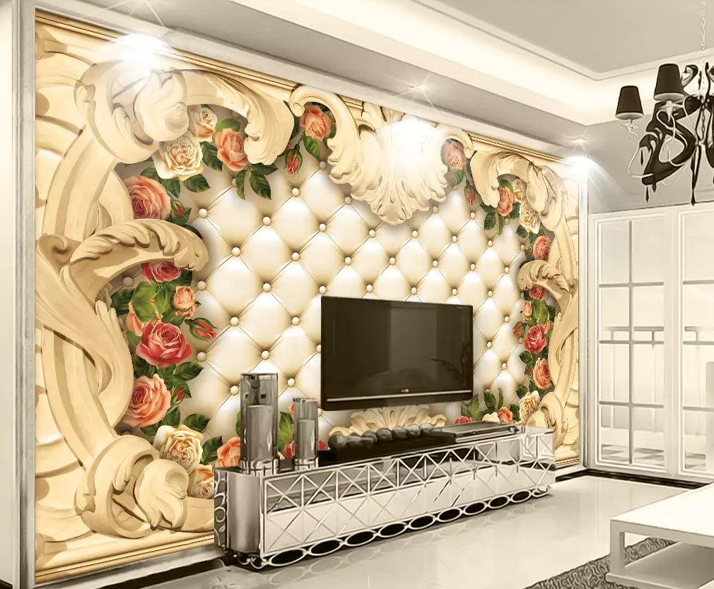 3D Sofa Cushion Flower Pattern 99 Wallpaper AJ Wallpaper 2