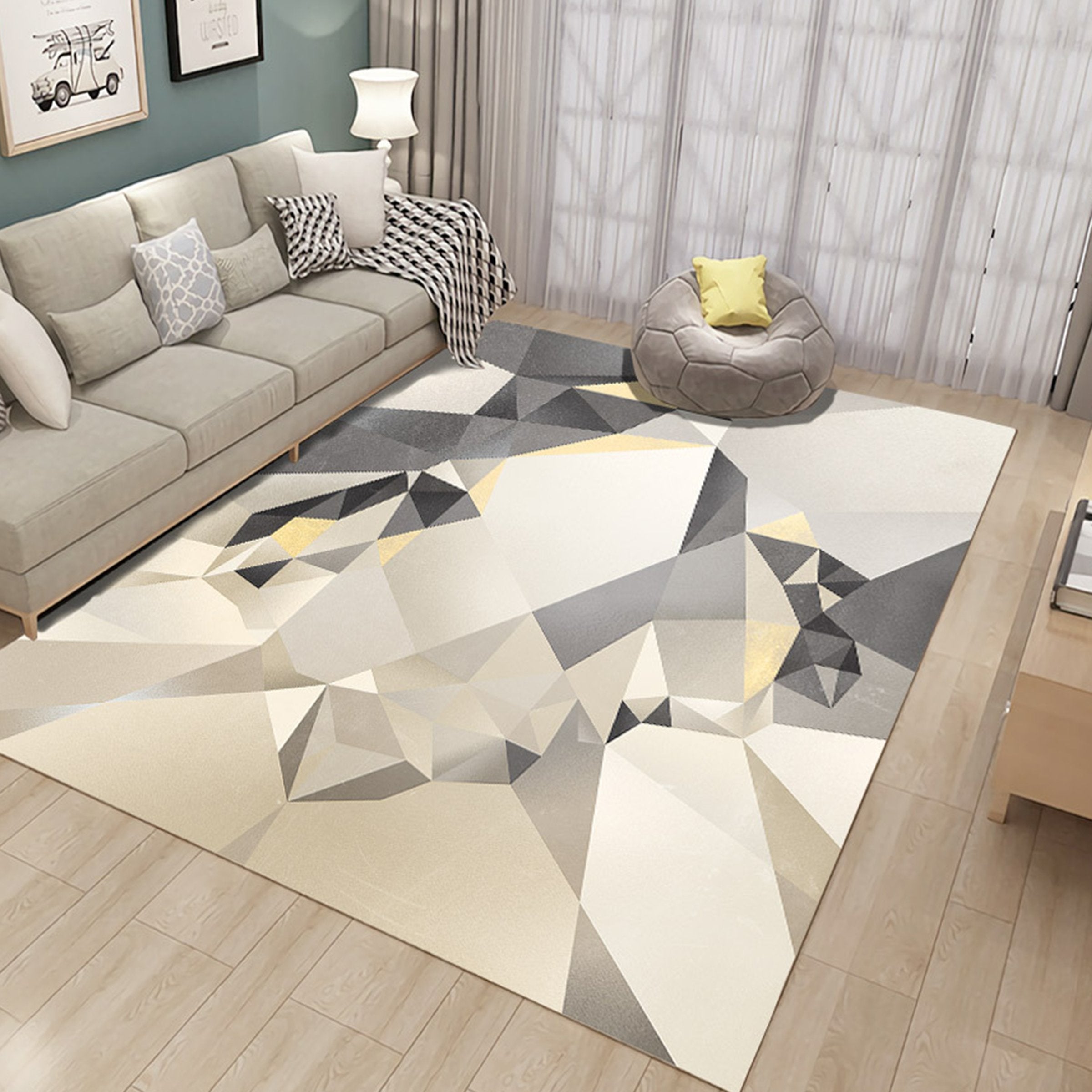 3D Modern Geometry WG056 Non Slip Rug Mat Mat AJ Creativity Home