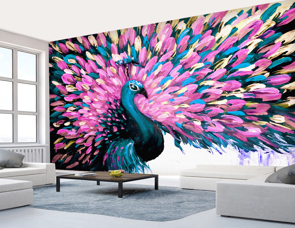 3D Peacock Opening WG208 Wall Murals