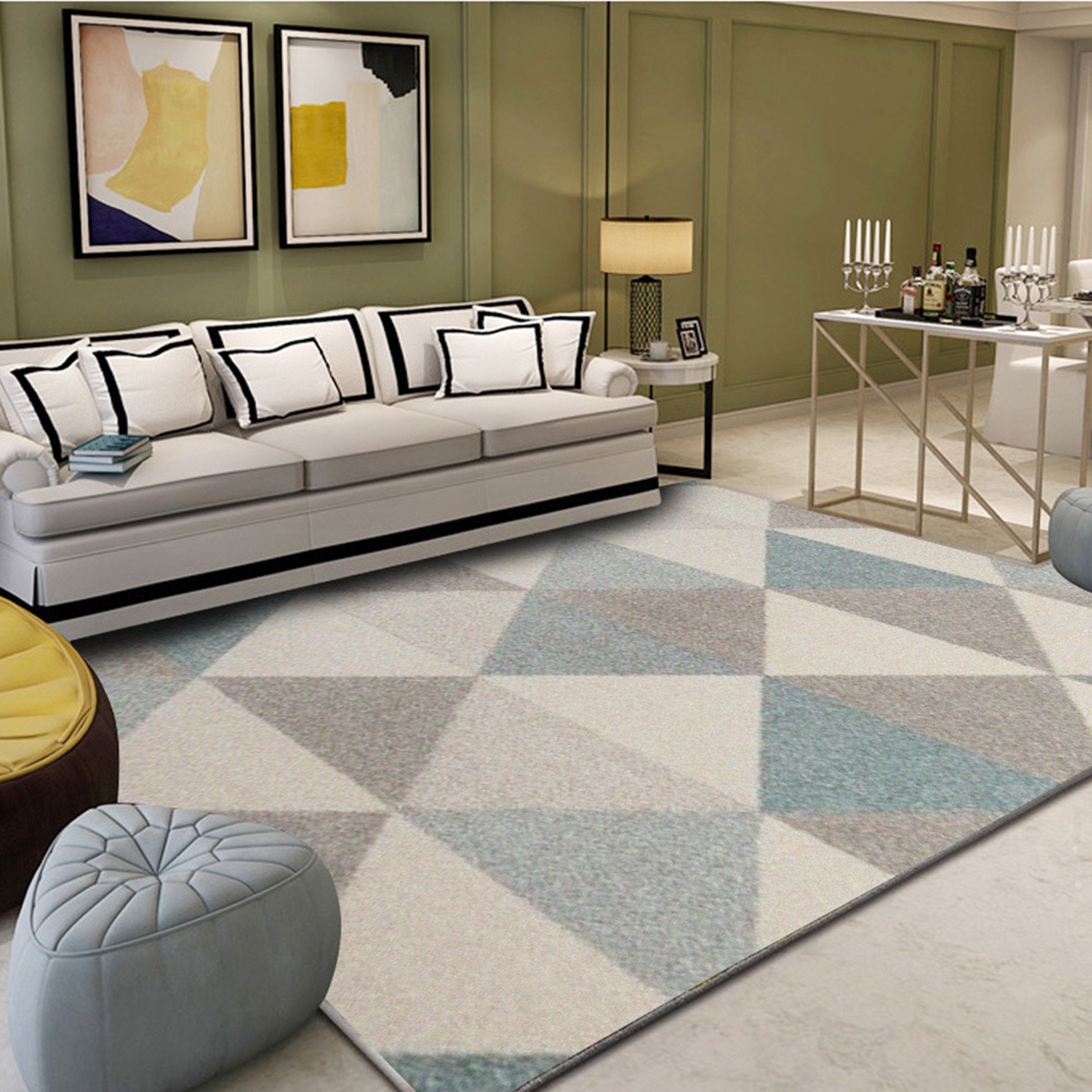 3D Color Geometry WG193 Non Slip Rug Mat Mat AJ Creativity Home