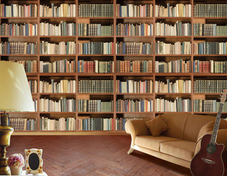 Large Bookcase Wallpaper AJ Wallpaper
