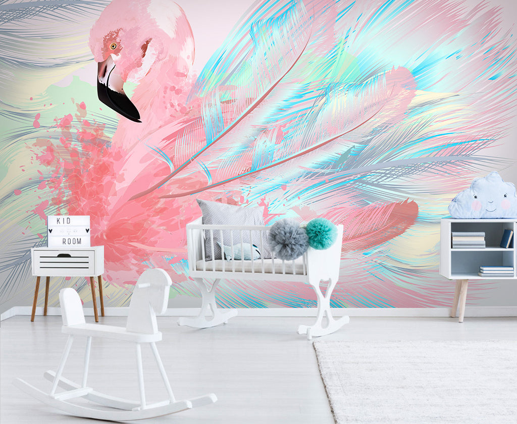 3D Crane Feather WG119 Wall Murals