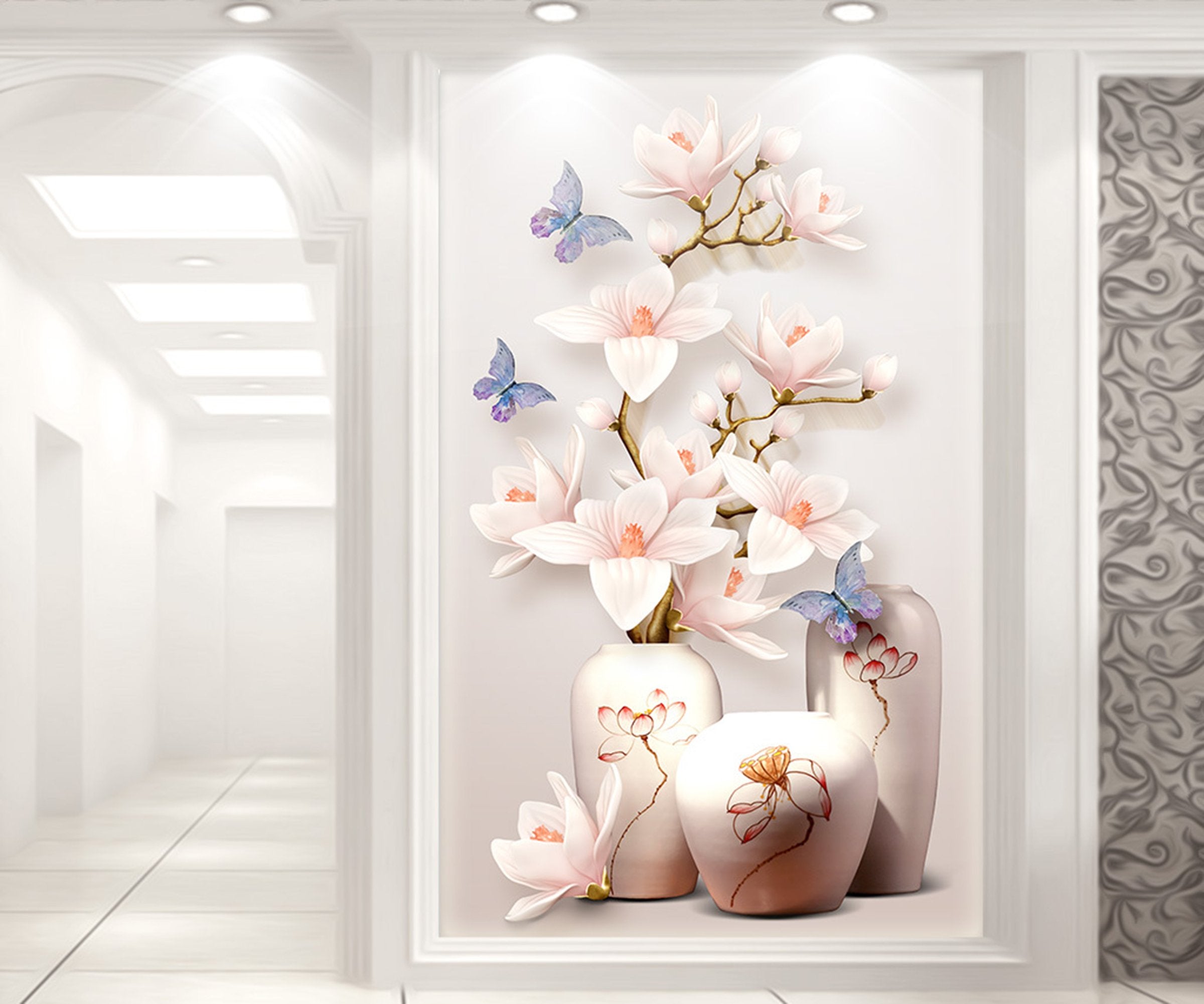 3D Vase Flower 76 Wall Murals Wallpaper AJ Wallpaper 2