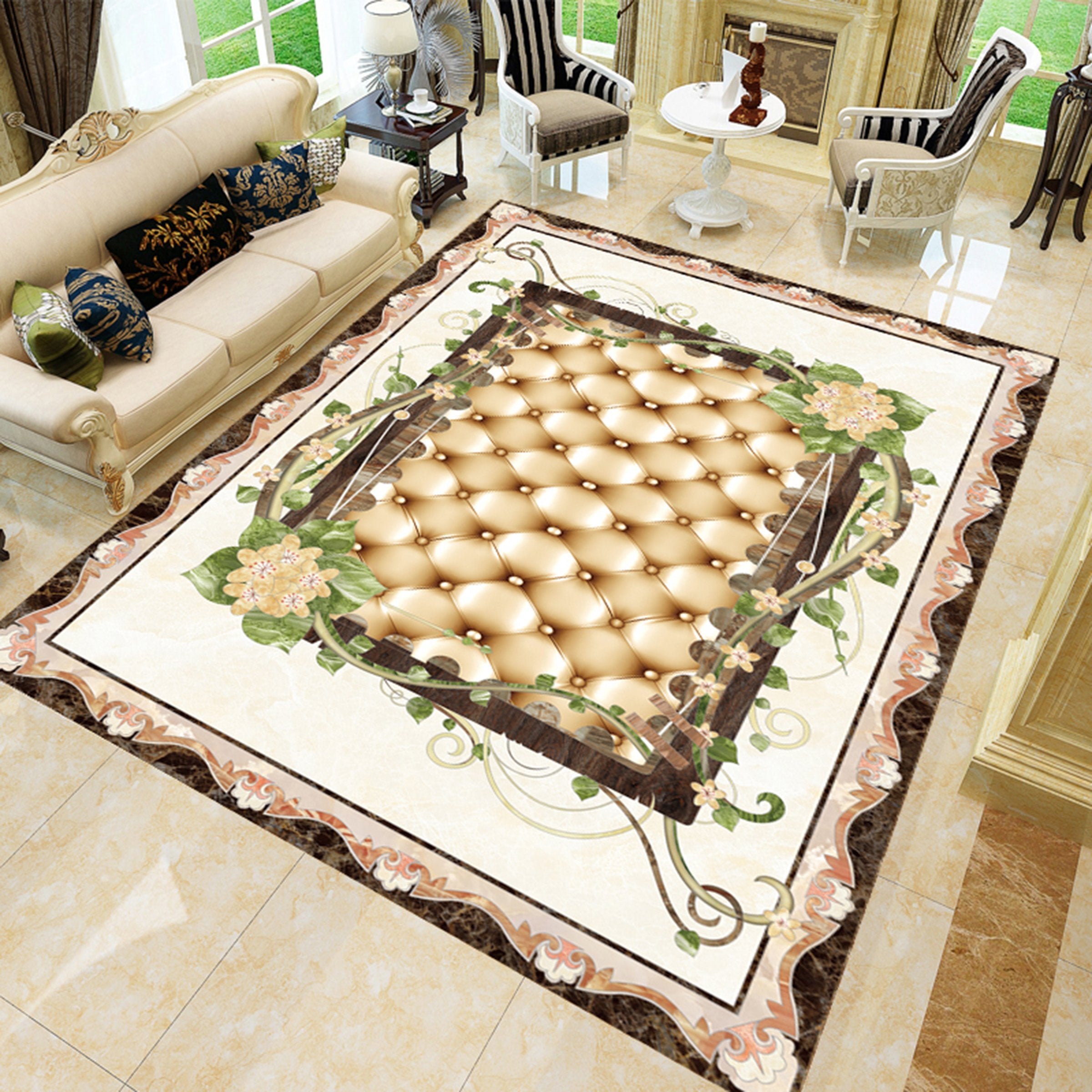 3D Yellow Rose WG594 Floor Mural Wallpaper AJ Wallpaper 2