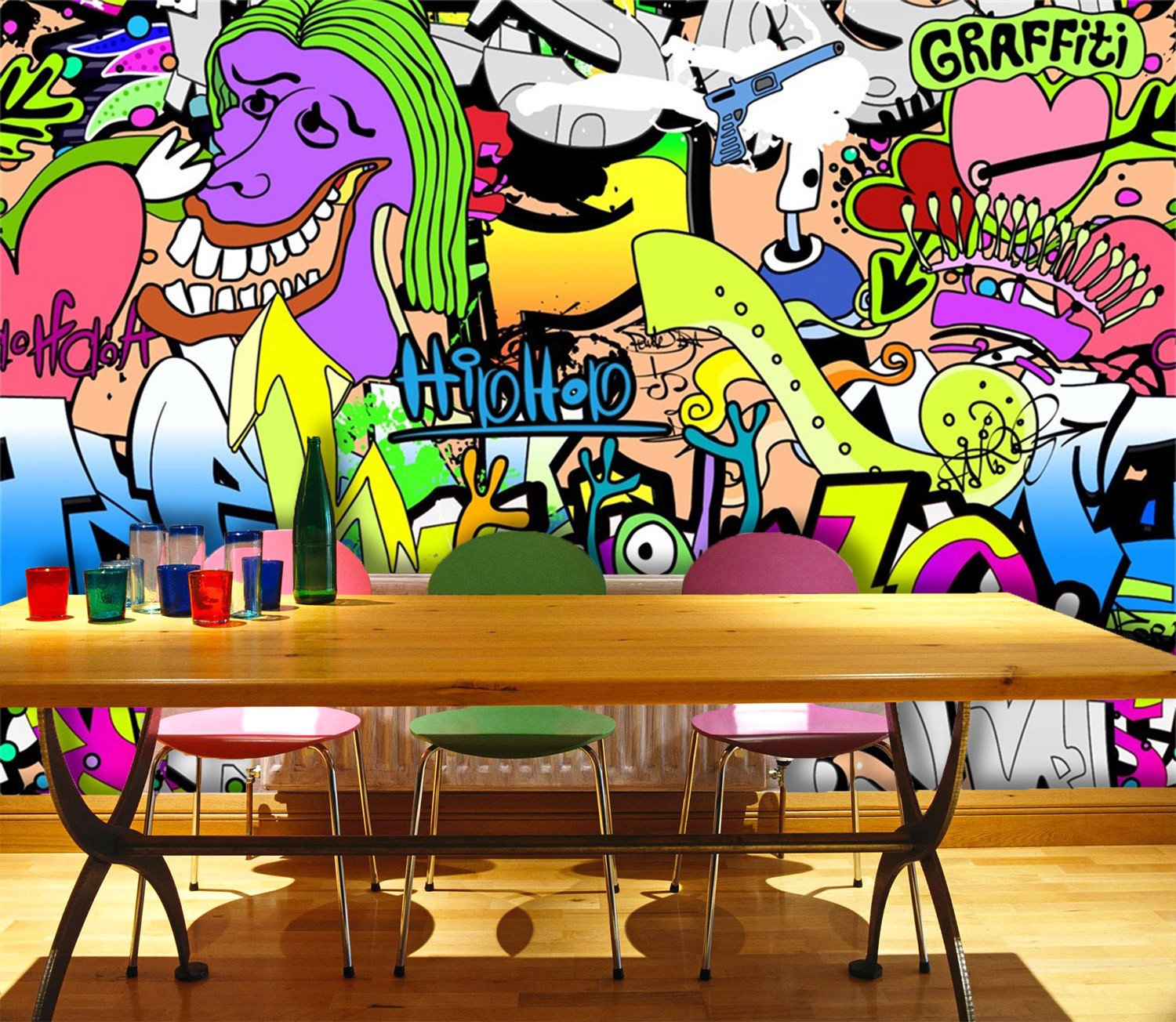 3D Graffiti Girls 047 Wallpaper AJ Wallpaper