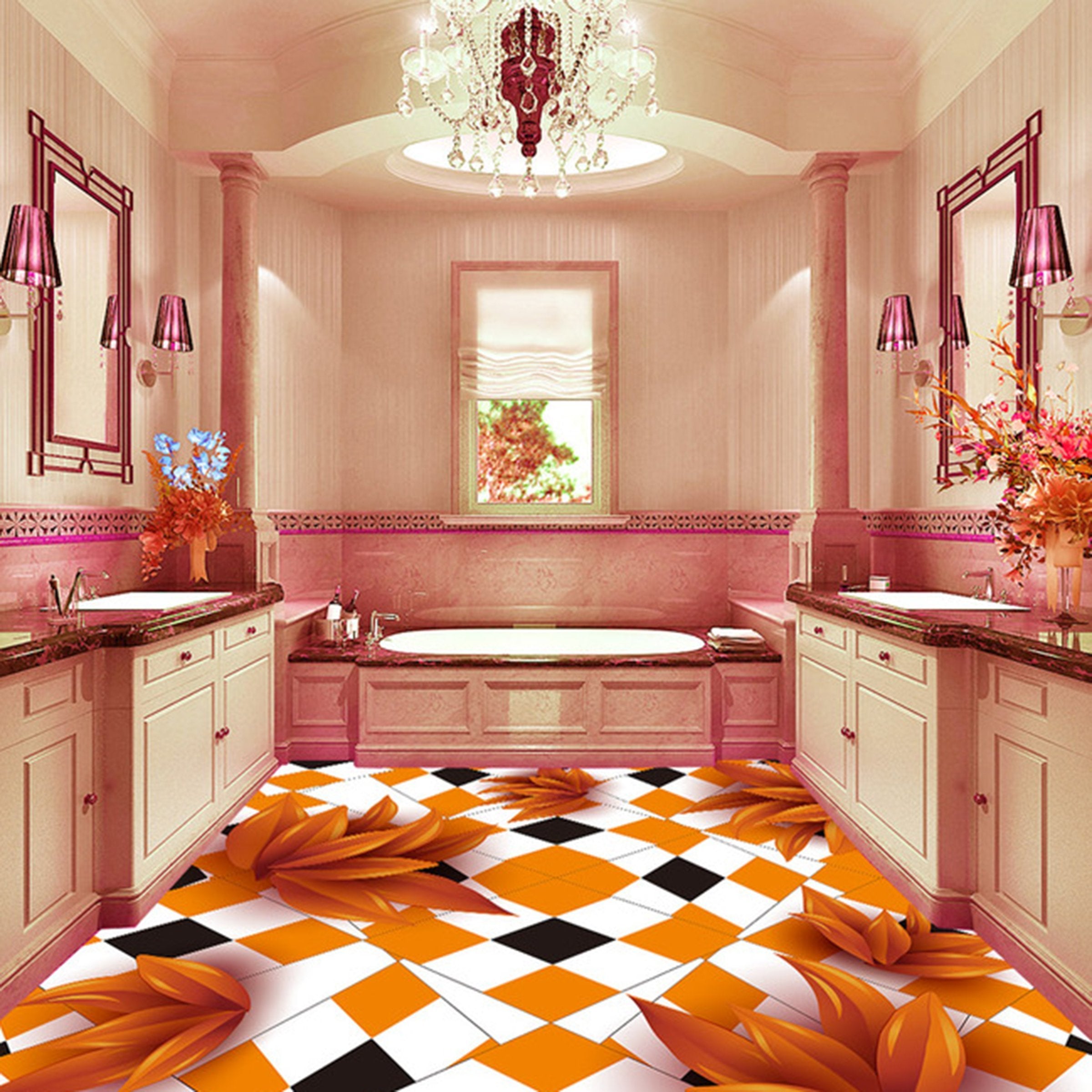 3D Yellow Leaves WG250 Floor Mural Wallpaper AJ Wallpaper 2