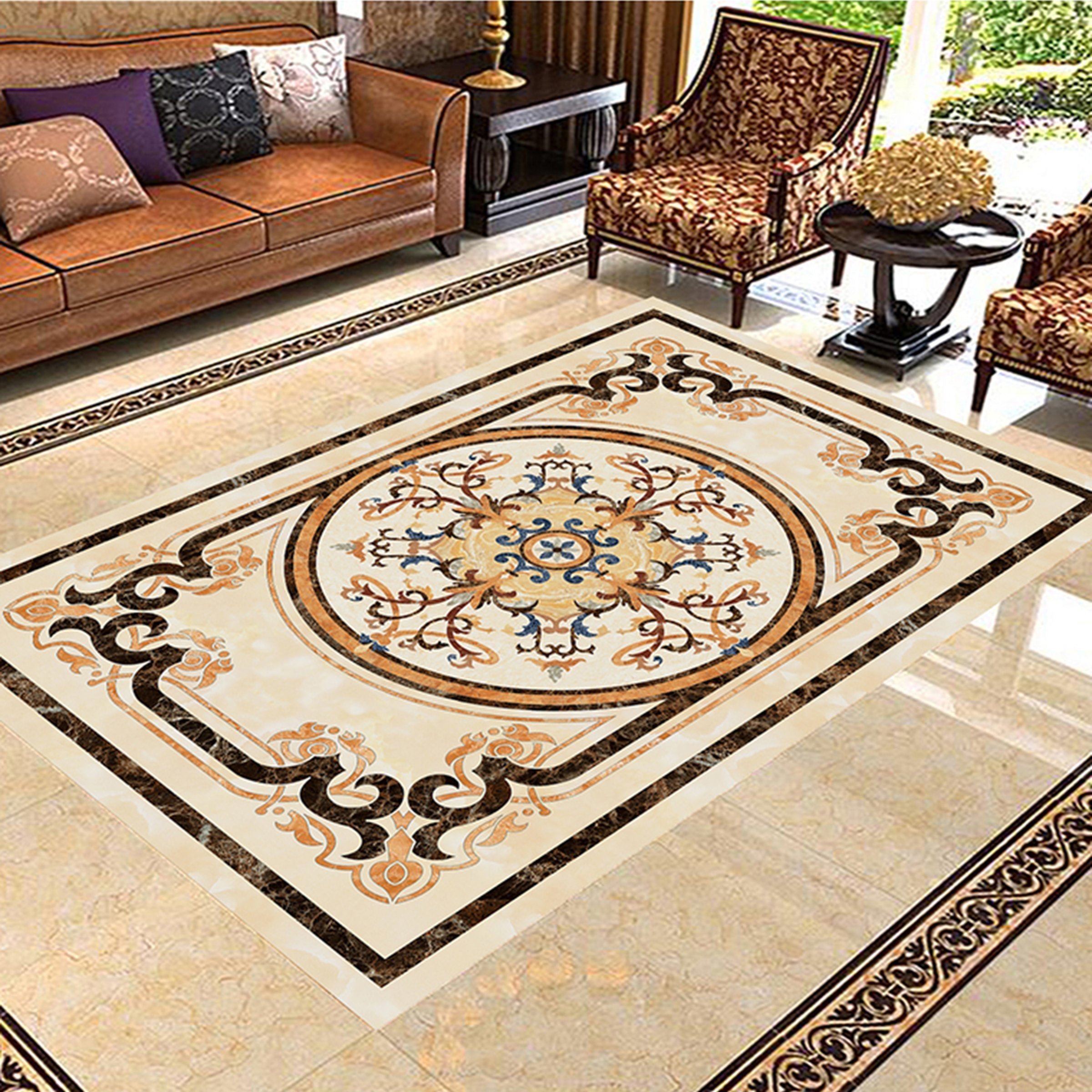 3D Rectangular Marble Pattern WG460 Floor Mural Wallpaper AJ Wallpaper 2