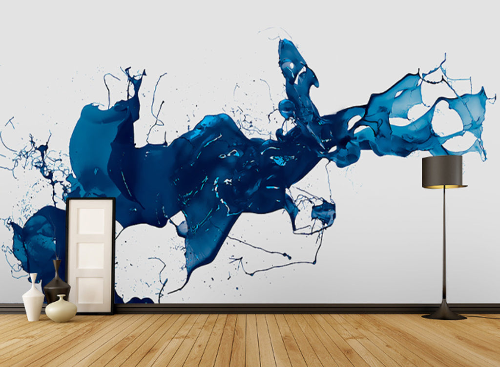 3D Blue Ink Sway WG349 Wall Murals