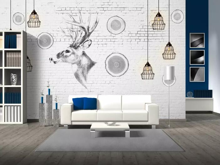 3D Doodle Deer WG504 Wall Murals