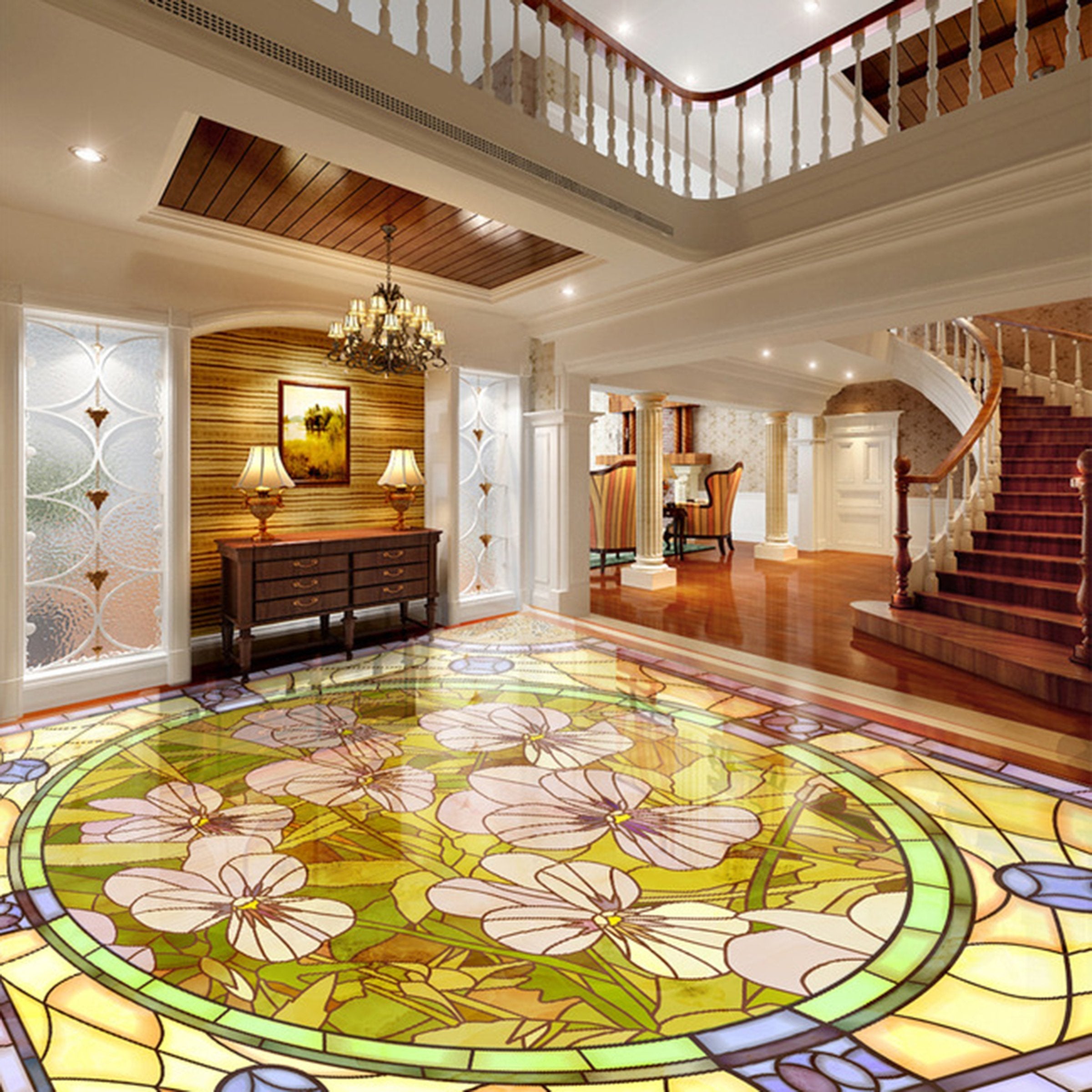 3D Beautiful Flowers WG147 Floor Mural Wallpaper AJ Wallpaper 2