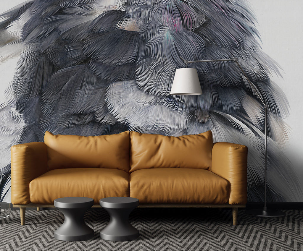 3D Black Fluff WG404 Wall Murals