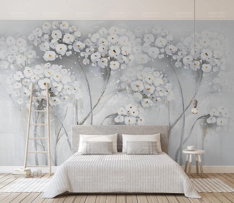 3D White Flowers 304 Wall Murals Wallpaper AJ Wallpaper 2