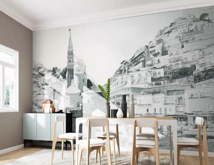 3D Grey City Wall WG42 Wall Murals Wallpaper AJ Wallpaper 2