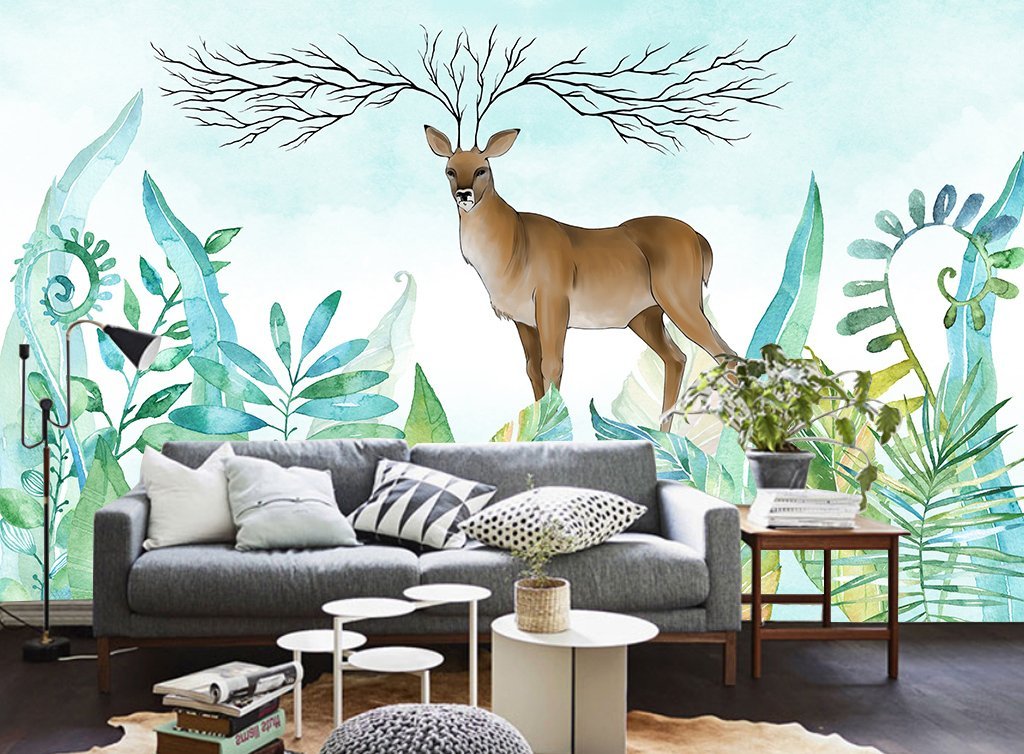 3D Deer 135 Wall Murals Wallpaper AJ Wallpaper 2