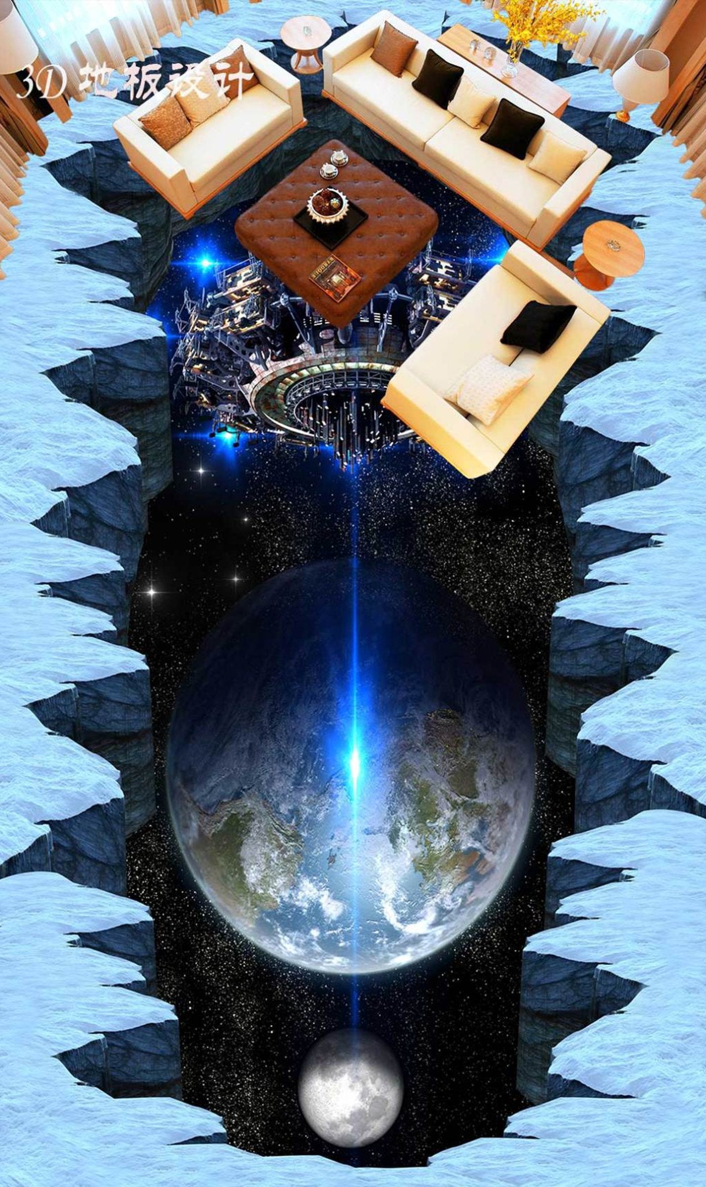 3D Earth WG167 Floor Mural Wallpaper AJ Wallpaper 2