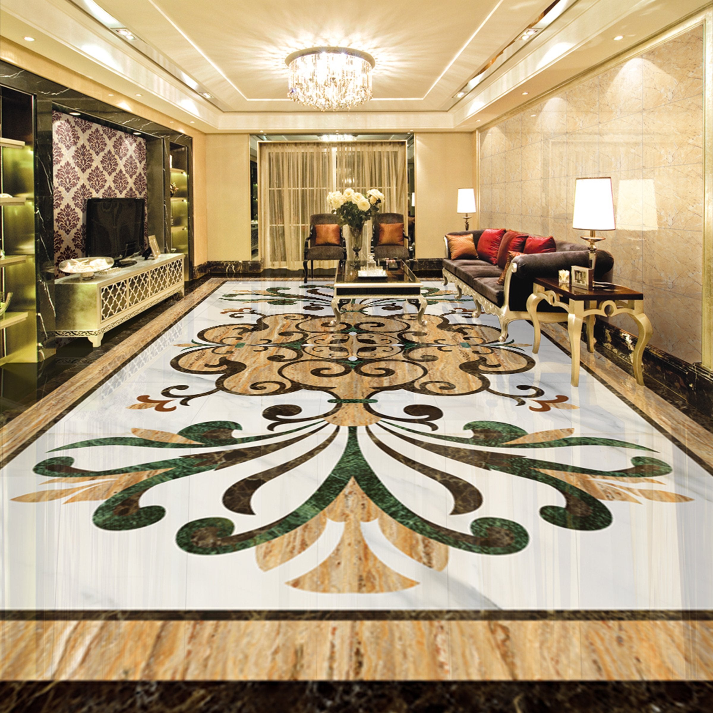 3D Marble Pattern WG372 Floor Mural Wallpaper AJ Wallpaper 2