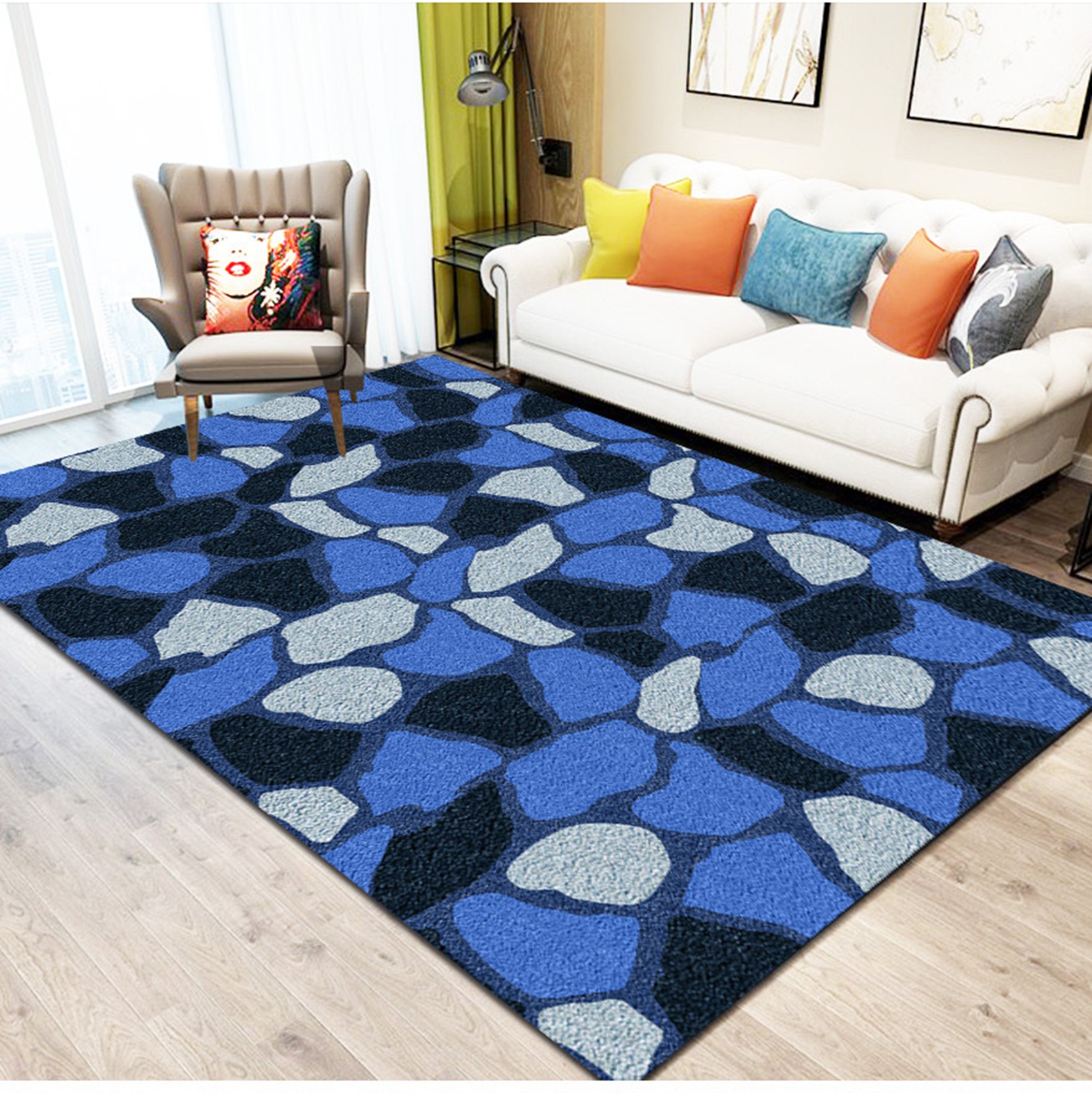 3D Colored Geometric Pattern WG560 Non Slip Rug Mat Mat AJ Creativity Home