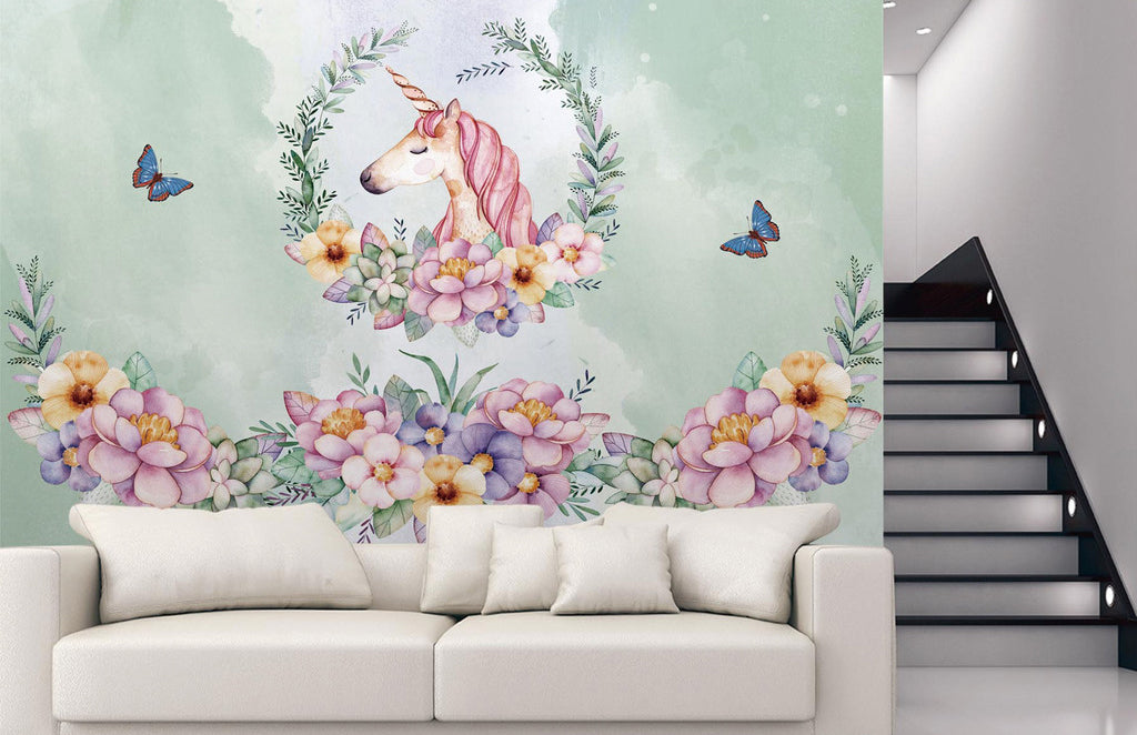 3D Butterfly Unicorn WG135 Wall Murals