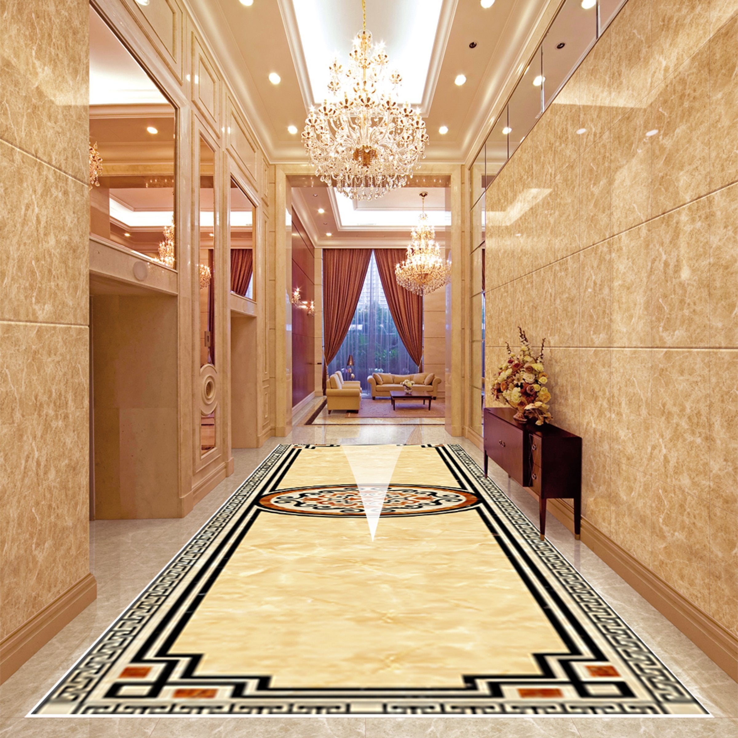 3D Black Marble Pattern WG651 Floor Mural Wallpaper AJ Wallpaper 2