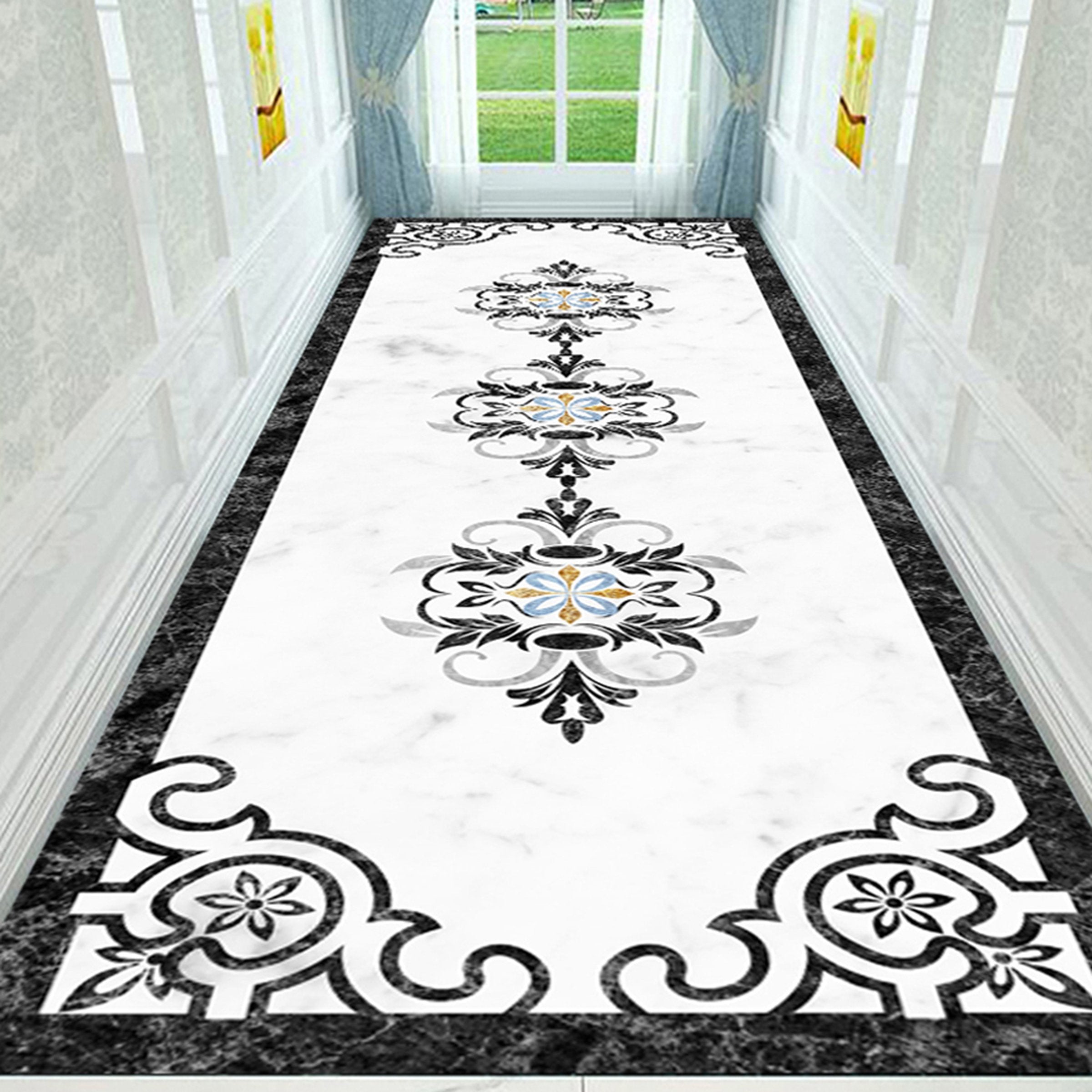 3D Black Marble Pattern WG693 Floor Mural Wallpaper AJ Wallpaper 2