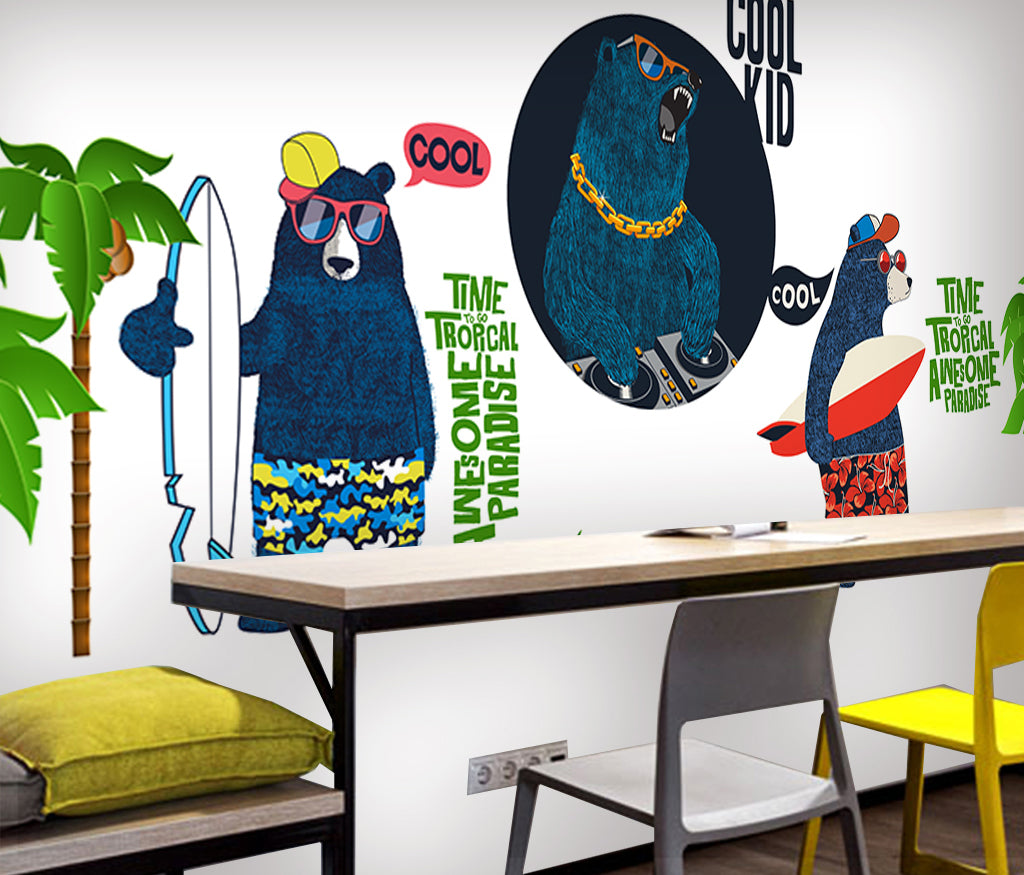 3D Grizzly Bear WC041 Wall Murals