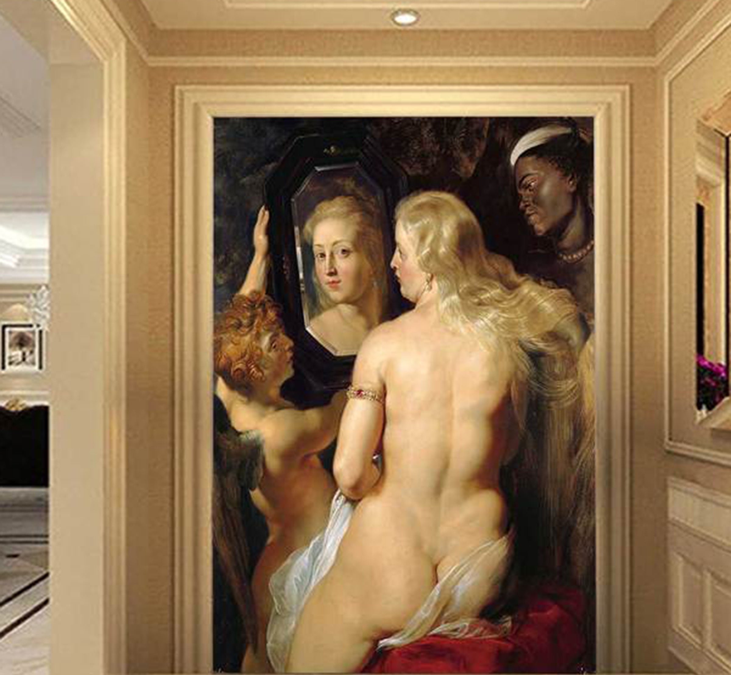 3D Woman Mirror WG033 Wall Murals