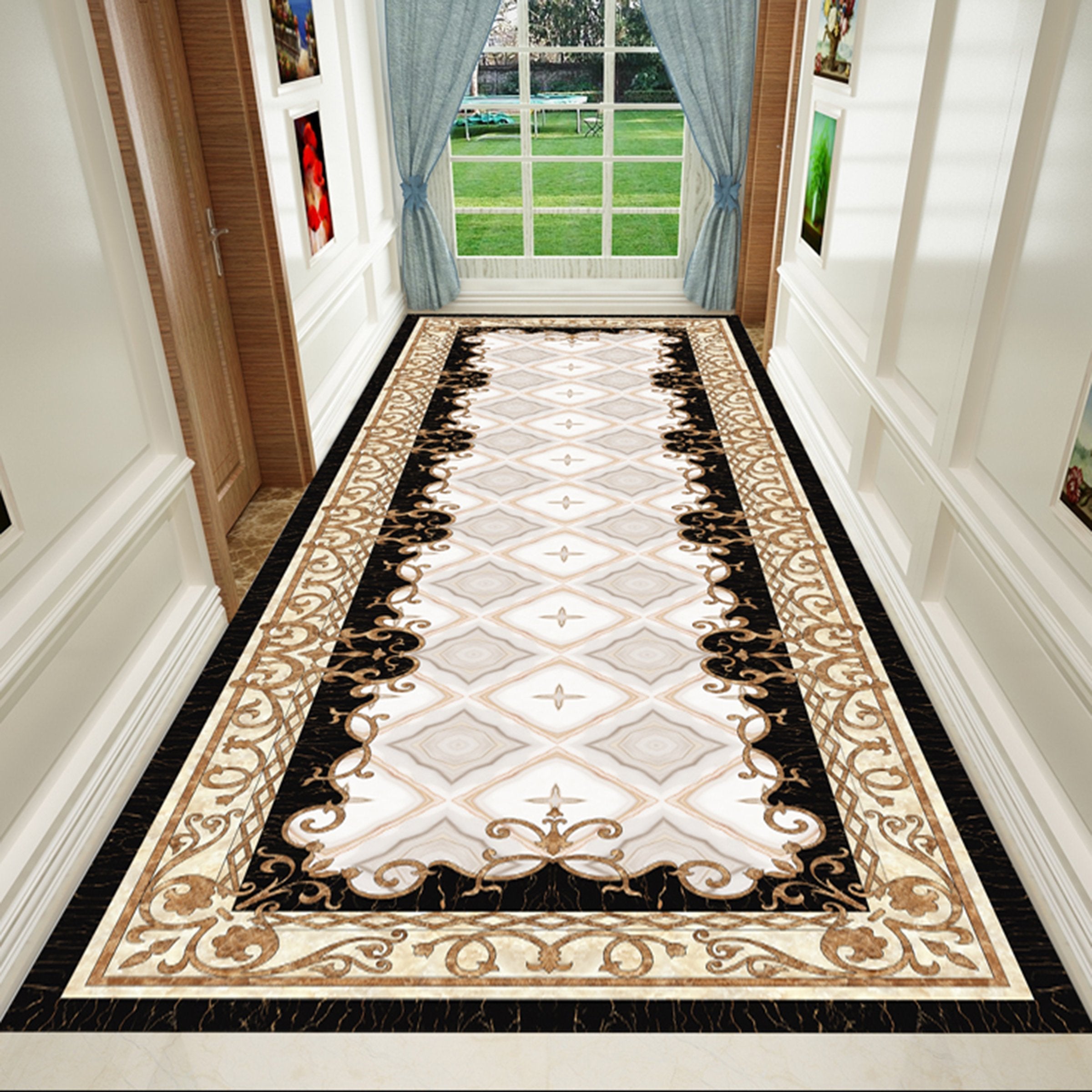 3D Black Lace WG193 Floor Mural Wallpaper AJ Wallpaper 2